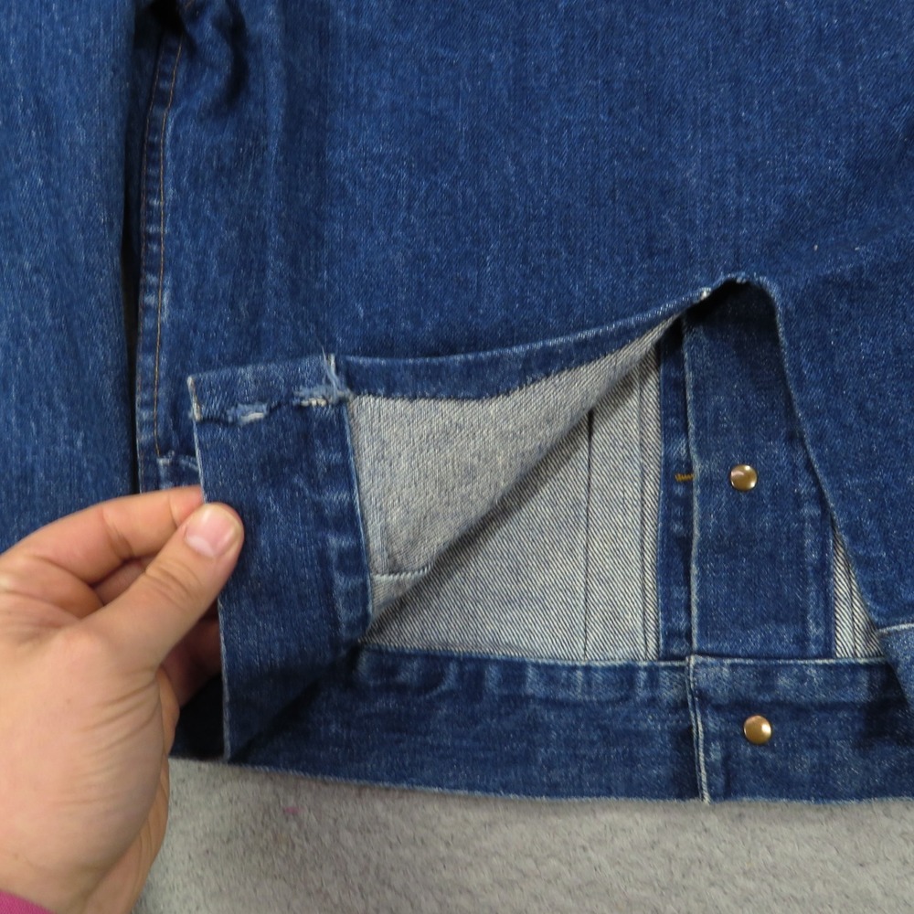 Polo Ralph Lauren Jacket Mens Small Indigo Western Corduroy Collar USA 80s Denim - Picture 4 of 16